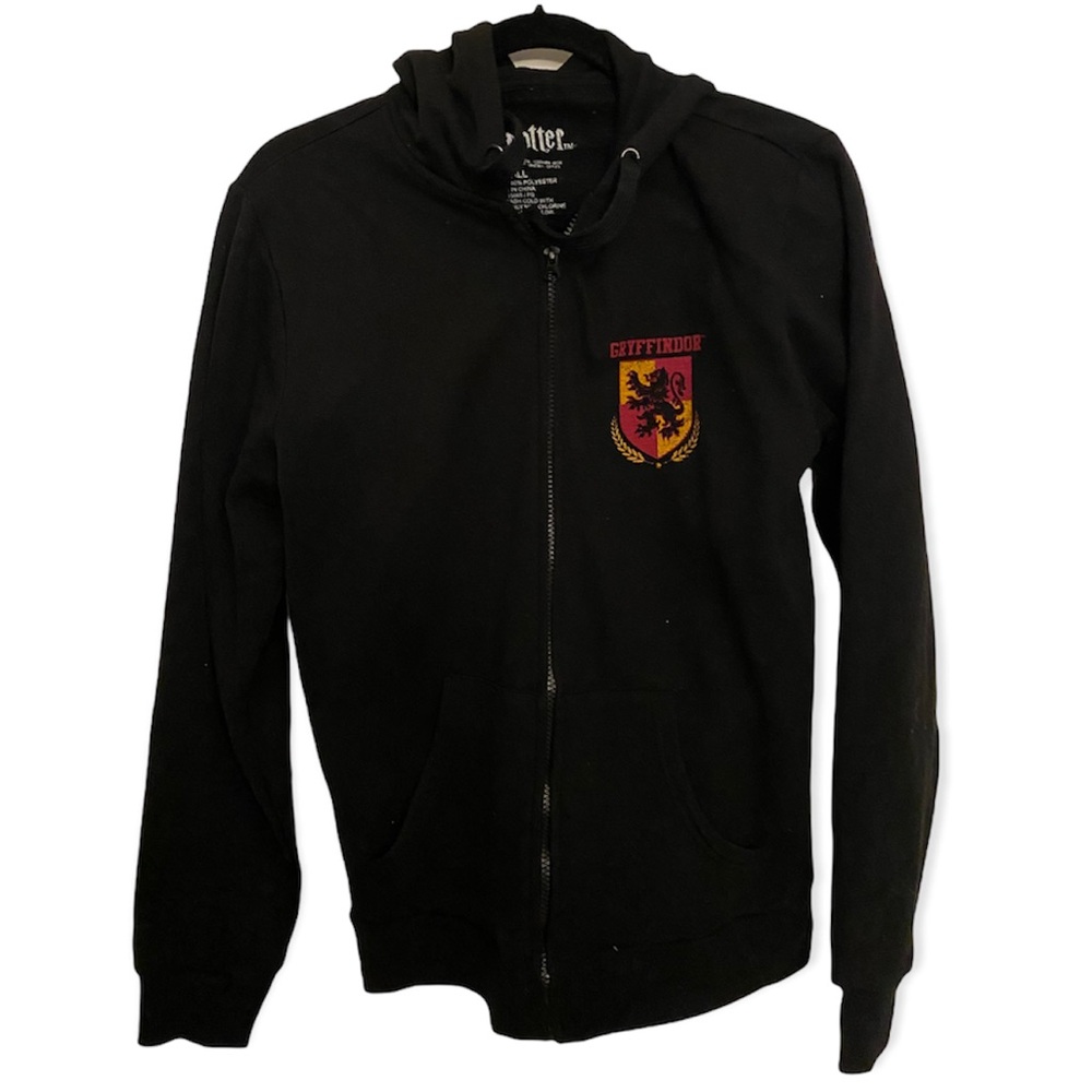 Harry Potter Gryffindor Hogwarts Quidditch full zip hoodie size Small
